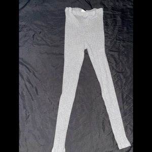 Shein Ribbed Knitted Gray Leggings
